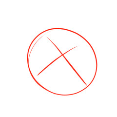 Hand drawn red crosses in circle