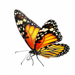 Beautiful orange butterfly isolated on a white background