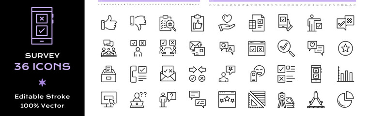 Survey line icons - editable stroke