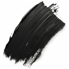 Matte black acrylic oil brush paint isolated on a white background