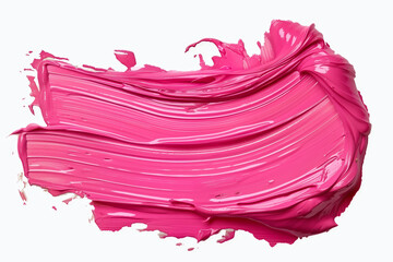 Pink acrylic oil brush paint isolated on a white background