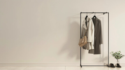 Chic Simplicity: Minimalist Wire-frame Coat Rack with Geometric Design