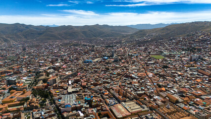 Potosi Bolivia South American city Drone aerial view