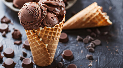 Dessert indulgence gourmet chocolate ice cream