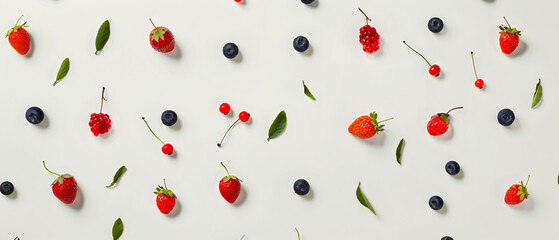Different berries on a white background