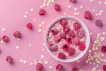 Wheat and organic preservative-free meals blend raspberries for brain-boosting breakfasts, featuring protein-rich vegetarian lifestyles with playful, nutritious meals.