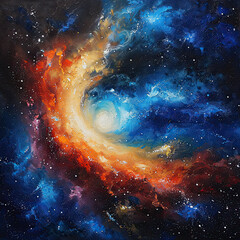 Obraz premium Galactic Dreams Oil-Painted Space Odyssey