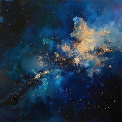 Obraz premium Galactic Dreams Oil-Painted Space Odyssey