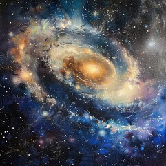 Obraz premium Galactic Dreams Oil-Painted Space Odyssey