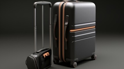 Innovative rolling suitcases with built-in solar panels on a sleek, neutral background
