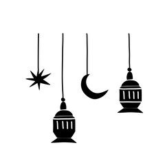 islamic lantern decoration icon