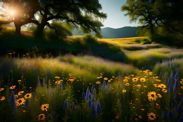 sunrise in the forest