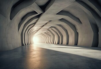 interior 3d pitched render abstract concrete Empty tunnel