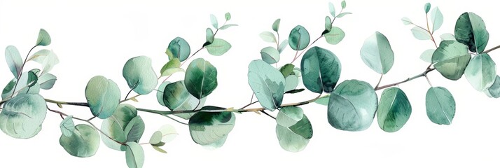 Watercolor Eucalyptus Floral Card Design Generative AI