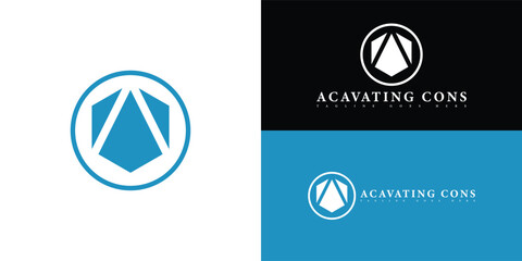 Abstract initial hexagon letter AC or CA logo in blue color isolated on multiple background colors. The logo is suitable for a full-service residential and property management company icon logo design