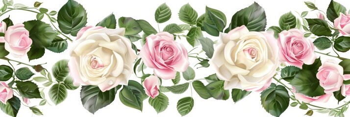 Elegant Floral Frame for Wedding Stationery Generative AI