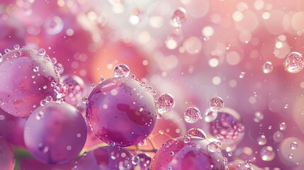 Delicate water droplets balance on vibrant berries