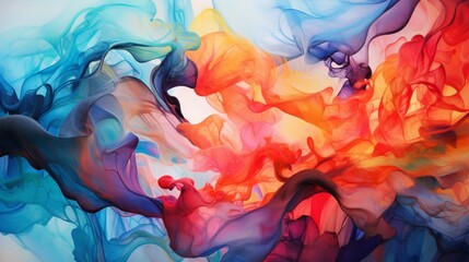 Vibrant swirling watercolors illustrating fluid motion and artistic abstraction