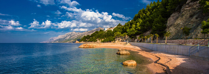 spectacular summer seascape, Brela resort, Makarska riviera, Dalmatia, Croatia, Europe, amazing...
