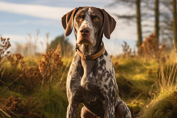 German Shorthaired Pointer outdoor in the forest