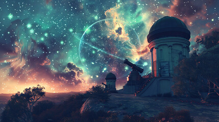 Starry Sanctuary: Mystical Celestial Observatory for Cosmic Exploration