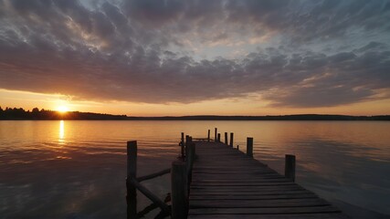 Fototapeta premium Beautiful natural view of tropical beach and sea at sunset