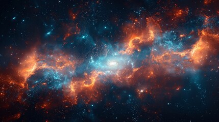 Fototapeta na wymiar Spectacular outer space view with vibrant nebula and glowing stars