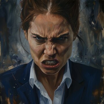 Intense Woman Expressing Anger and Frustration