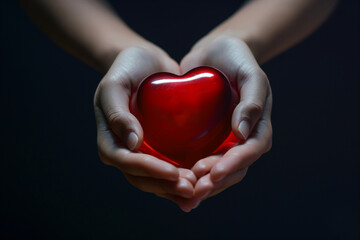 Obraz premium Heart in Hand. The Power of Giving Through Organ Donation, A Lifesaving Gesture Celebrated During Organ Donation Week