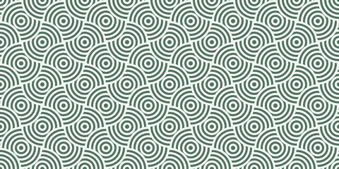 Obraz premium Japanese seamless pattern in oriental geometric traditional style.Circle ornament.Green abstract asian creative motif. Vintage tiger.