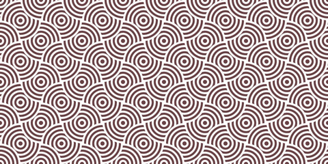Obraz premium Japanese seamless pattern in oriental geometric traditional style.Circle ornament.Brown abstract asian creative motif. Vintage tiger.