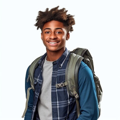 Fototapeta premium portrait of a person with backpack