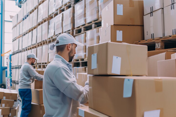 the integral role of delivery service in logistics, with workers handling packages and coordinating shipments for timely delivery, showcasing the professionalism and dedication of