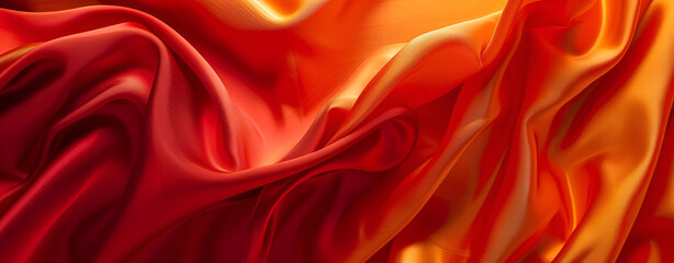 Beau fond avec draperie 3d illustration 3d Abstract orange satin background Closeup of rippled silk fabric.