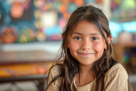 Young native american girl smiling photo photography portrait.