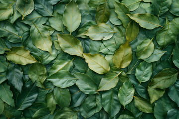 Fototapeta premium Lush Greenery Close-Up. Vibrant Leaf Textures for Natural Backgrounds - Freshness Concept