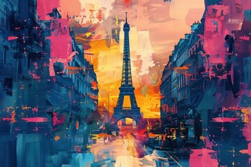 Landscape of Paris, France - Eiffel Tower