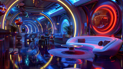Space Lounge Odyssey: Retro-Futuristic Entertainment Experience
