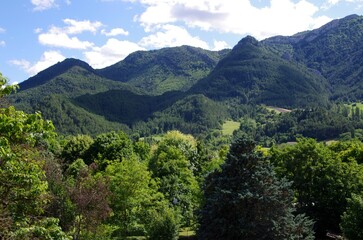 Fototapeta na wymiar Rural landscape in Vercors in the South East of France, in Europe