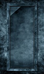 Vertical ornate empty frame on a dark grungy background.