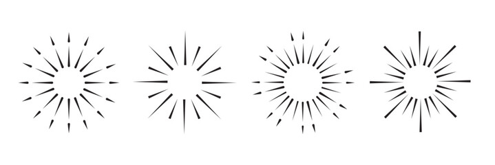 Obraz premium Abstract sunburst. Vintage sun burst frames and design element. Geometric shape ,light ray. Vector illustration 1