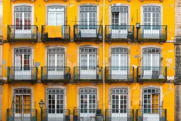 Colorful facades in Porto - Portugal . Beautiful simple AI generated image in 4K, unique.