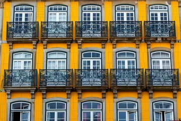 Häuserreihe am Douro- Altstadt von Ribeira-Porto/Portugal. Beautiful simple AI generated image in 4K, unique.