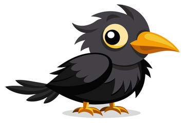 crow bird cartoon vector illustration