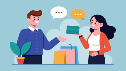 A sale associate skillfully uses persuasive language to convince a customer to buy a more expensive item preying on their impulse to splurge.
