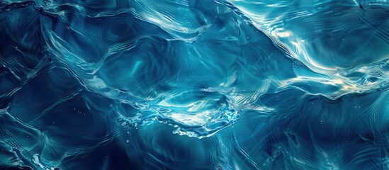 Detailed Close Up of Rippling Azure Water Surface