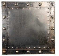 Old rustic corrosion metal frame. Steel square rust border