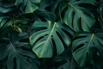 Fototapeta na wymiar Macro close-up of a dark green leaf. Beautiful simple AI generated image in 4K, unique.