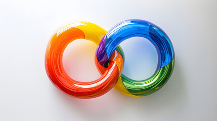 A colorful plastic infinity symbol. symbolizing the endless possibilities of diversity and empowerment for pride month 