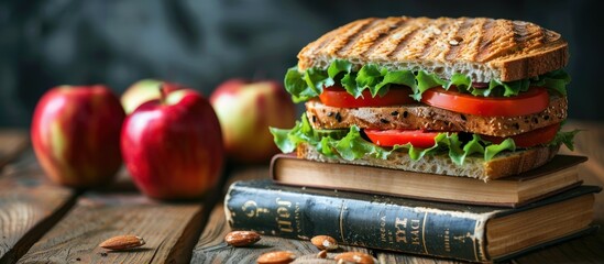 Sandwich on Stack of Books